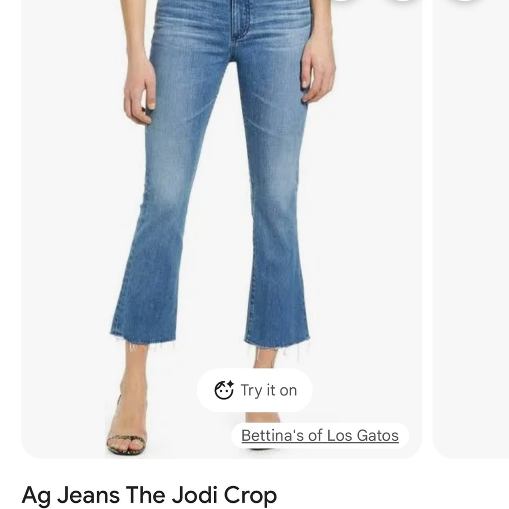 Ag Adriano Goldschmied Cropped Blue Jeans